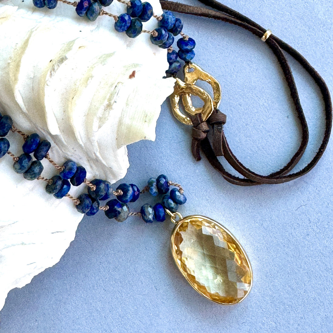 Citrine &amp; Lapis Love &amp; Light Necklace