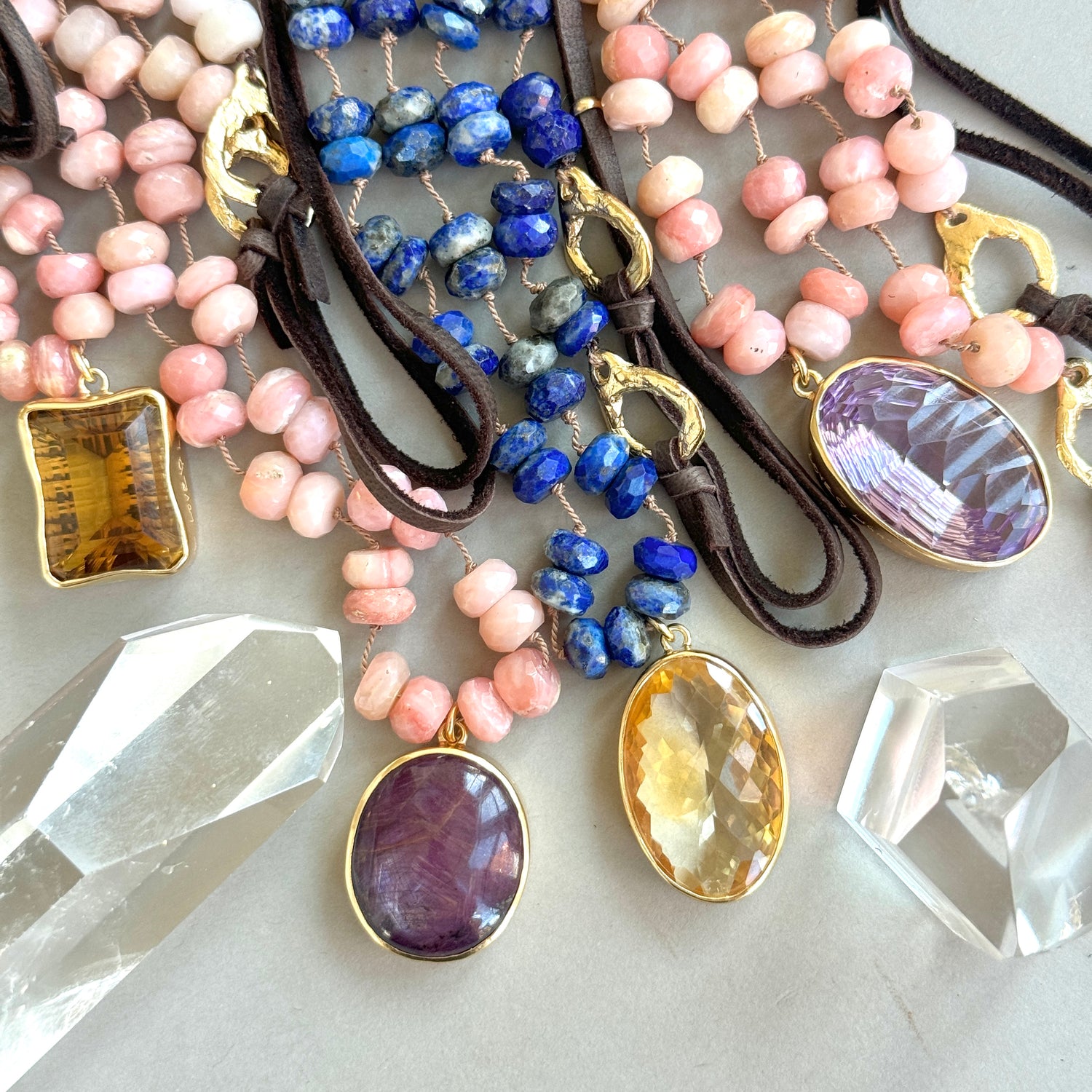 Pink Opal and Amethyst Love &amp; Light Necklace