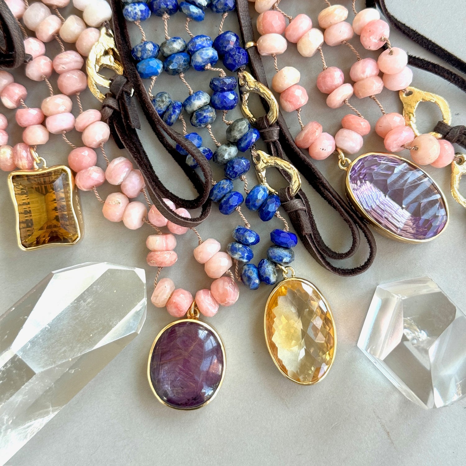 Citrine and Pink Opal Love &amp; Light Necklace