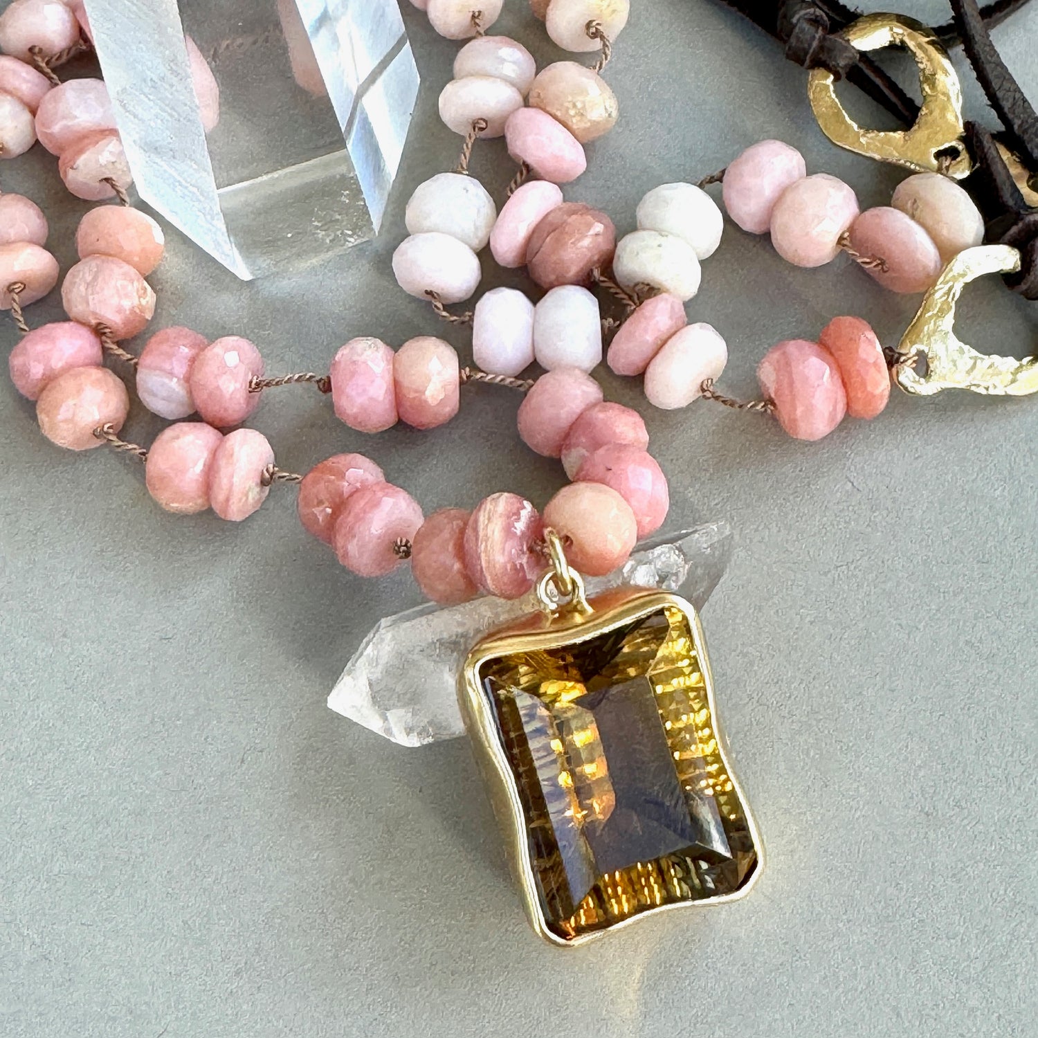 Citrine and Pink Opal Love &amp; Light Necklace