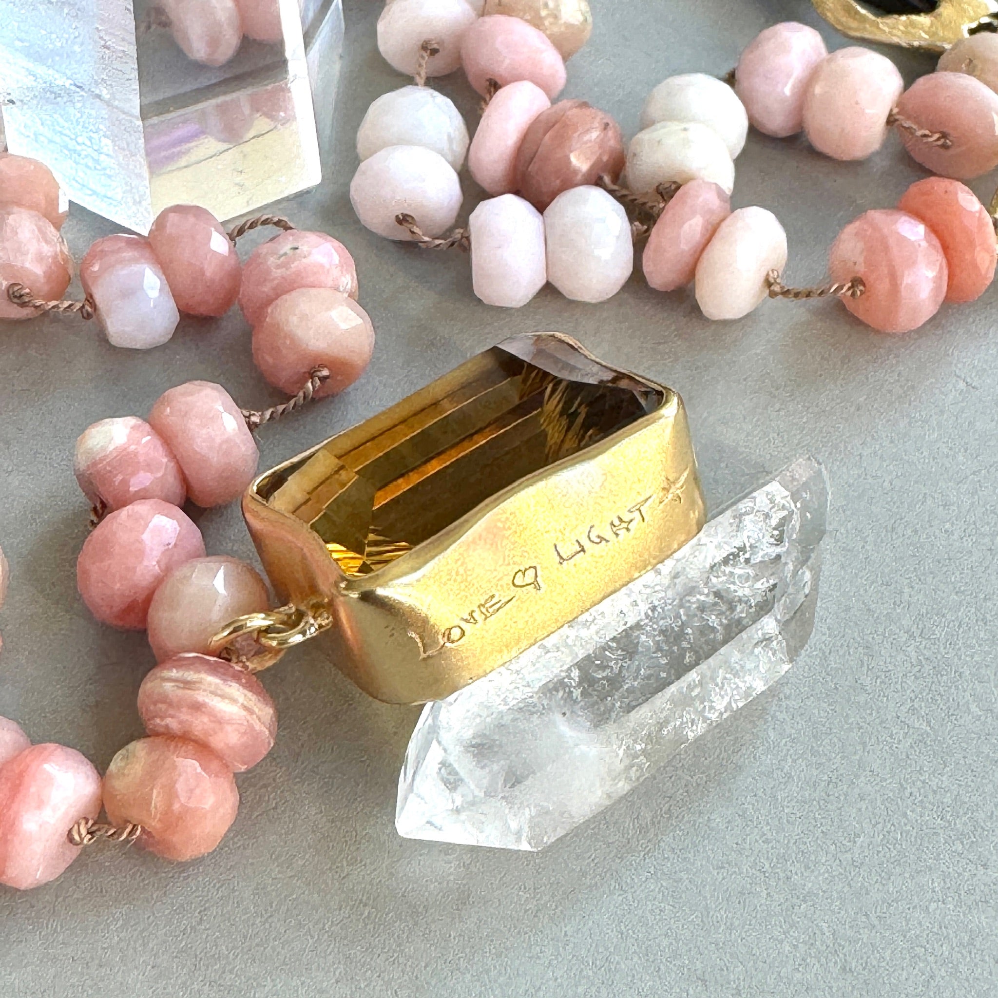 Citrine and Pink Opal Love &amp; Light Necklace