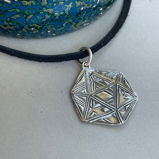 Icosahedron Leather Necklace