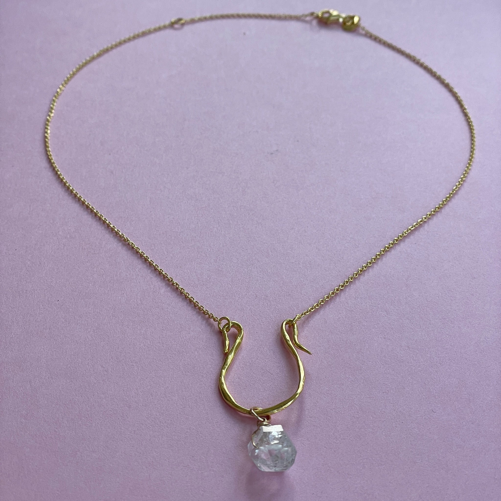 Divine Feminine Charm Holder with Herkimer Diamond Necklace