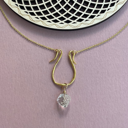 Divine Feminine Charm Holder with Herkimer Diamond Necklace