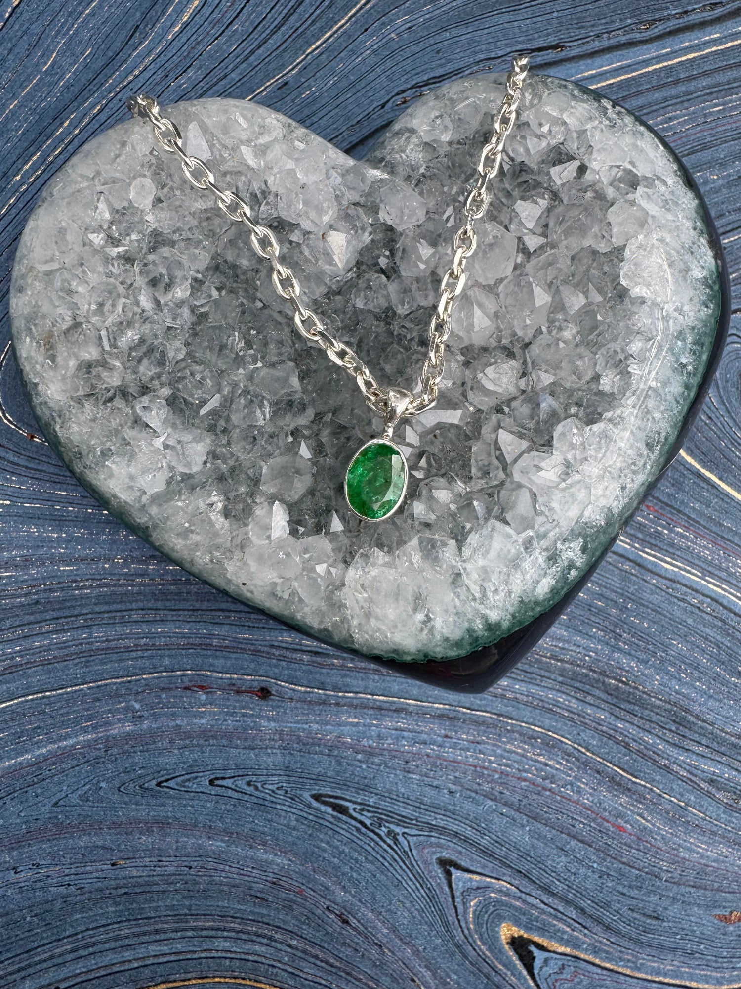 High Vibrational Emerald Amulet