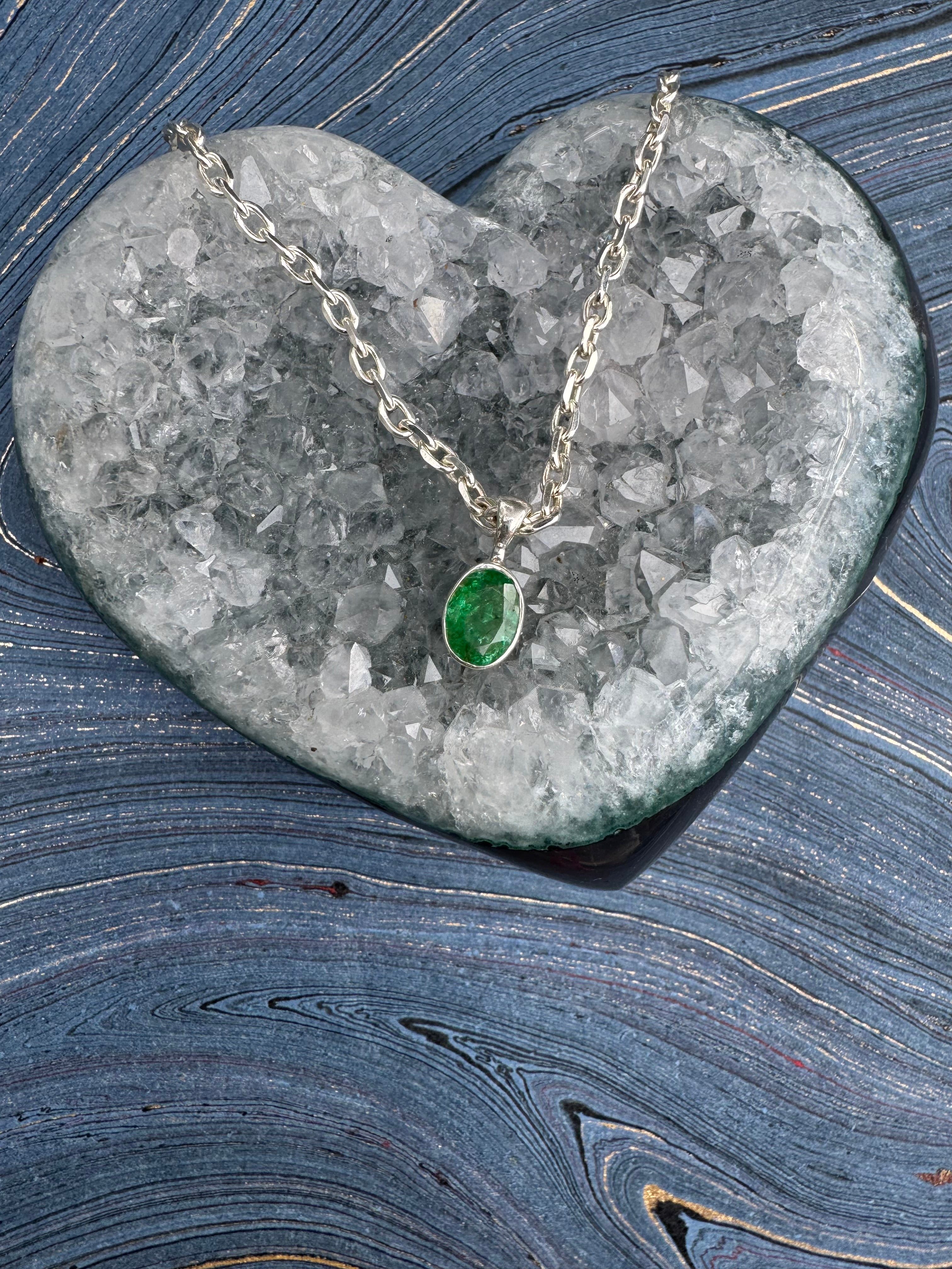 High Vibrational Emerald Amulet