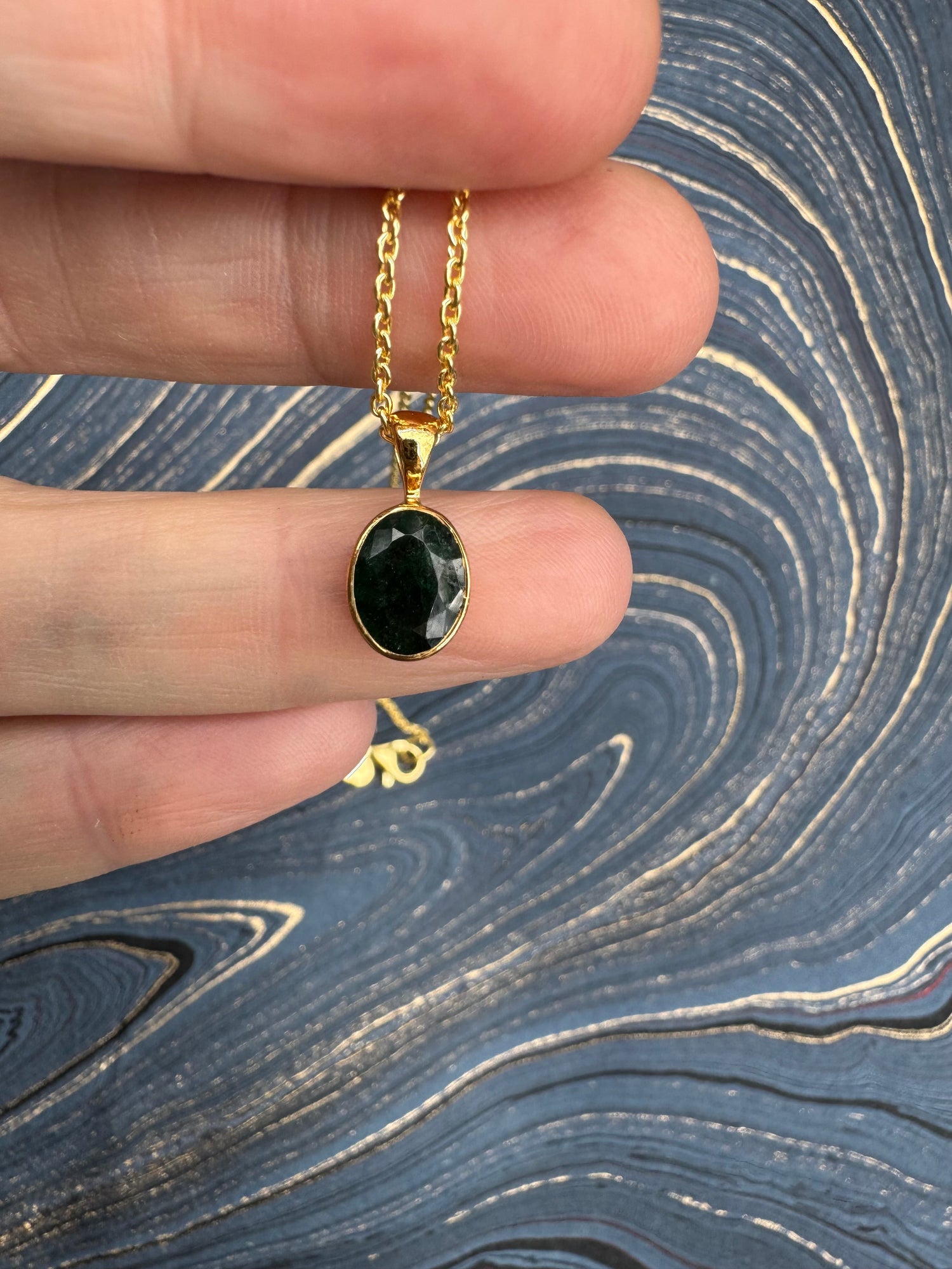 High Vibrational Emerald Amulet GOLD