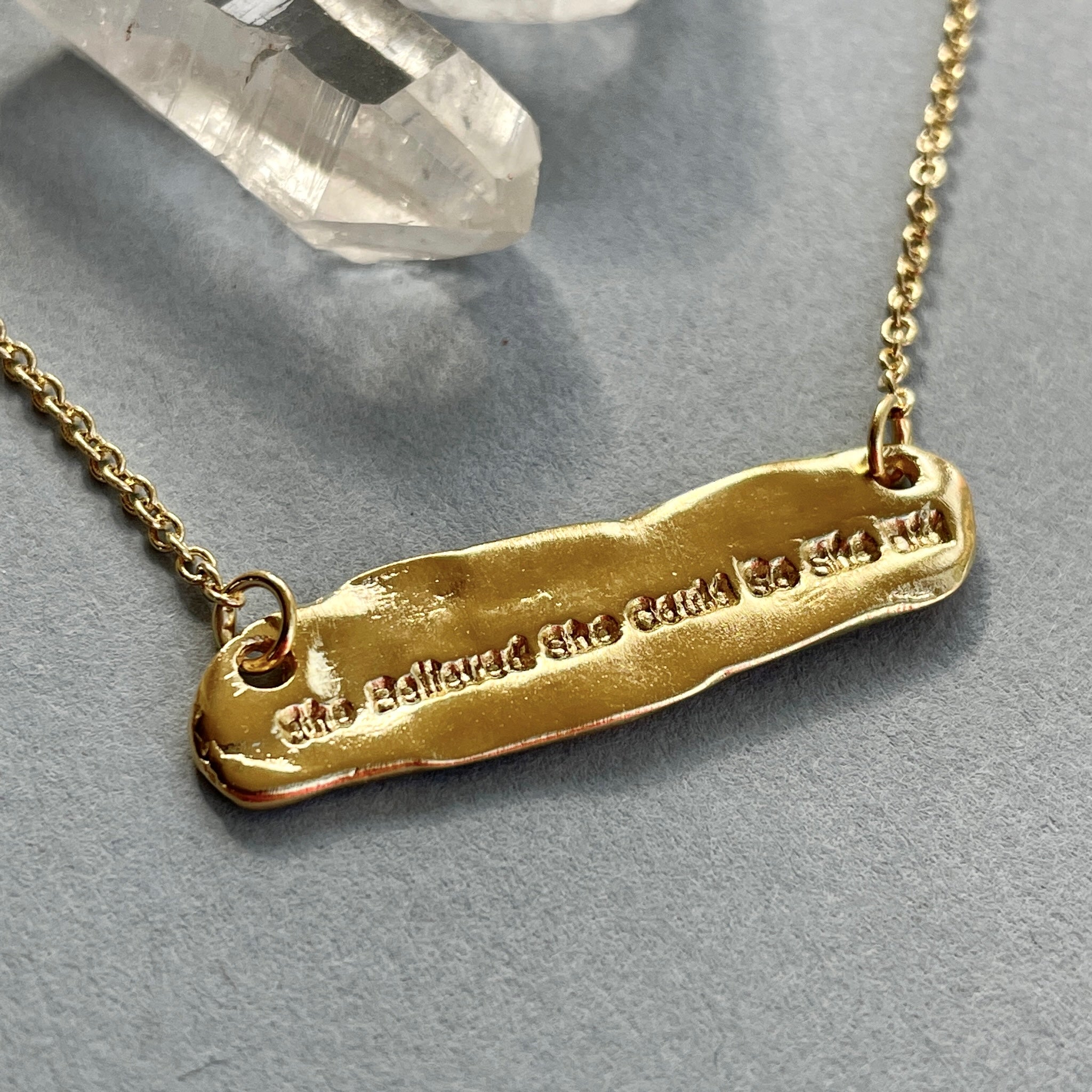 She Believed She Could Bar Necklace