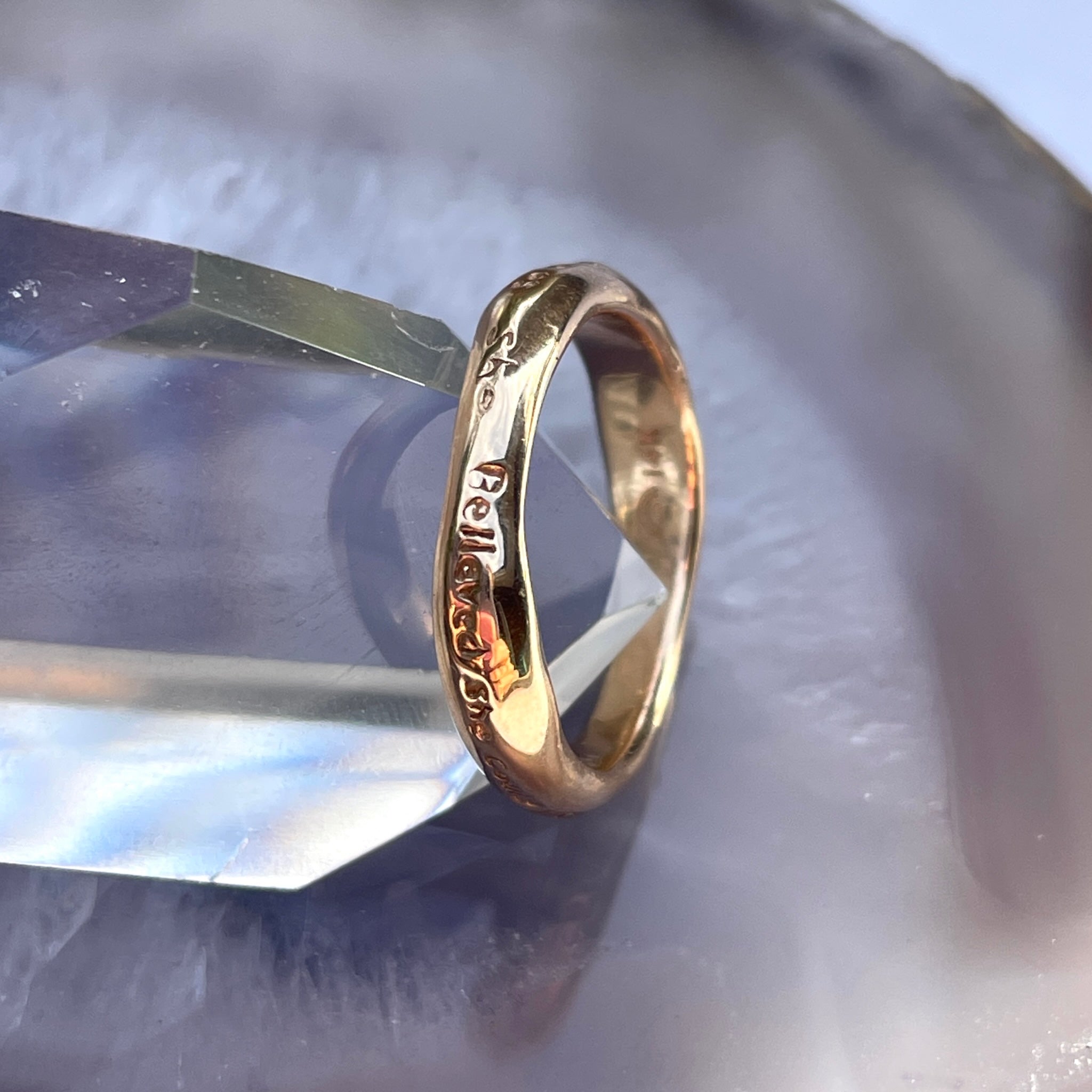 Fairmined 14K Solid Gold She Believed She Could So She Did Organic Ring