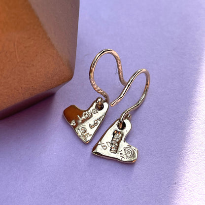 Fairmined 14kt Solid Gold Show The Love Heart Dangle Earrings