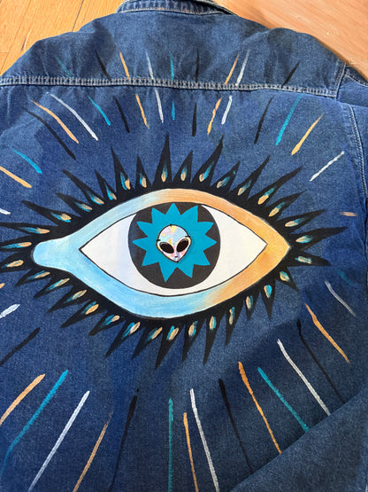 Denim, One-Of-A-Kind, Alien Cosmic Family Jacket