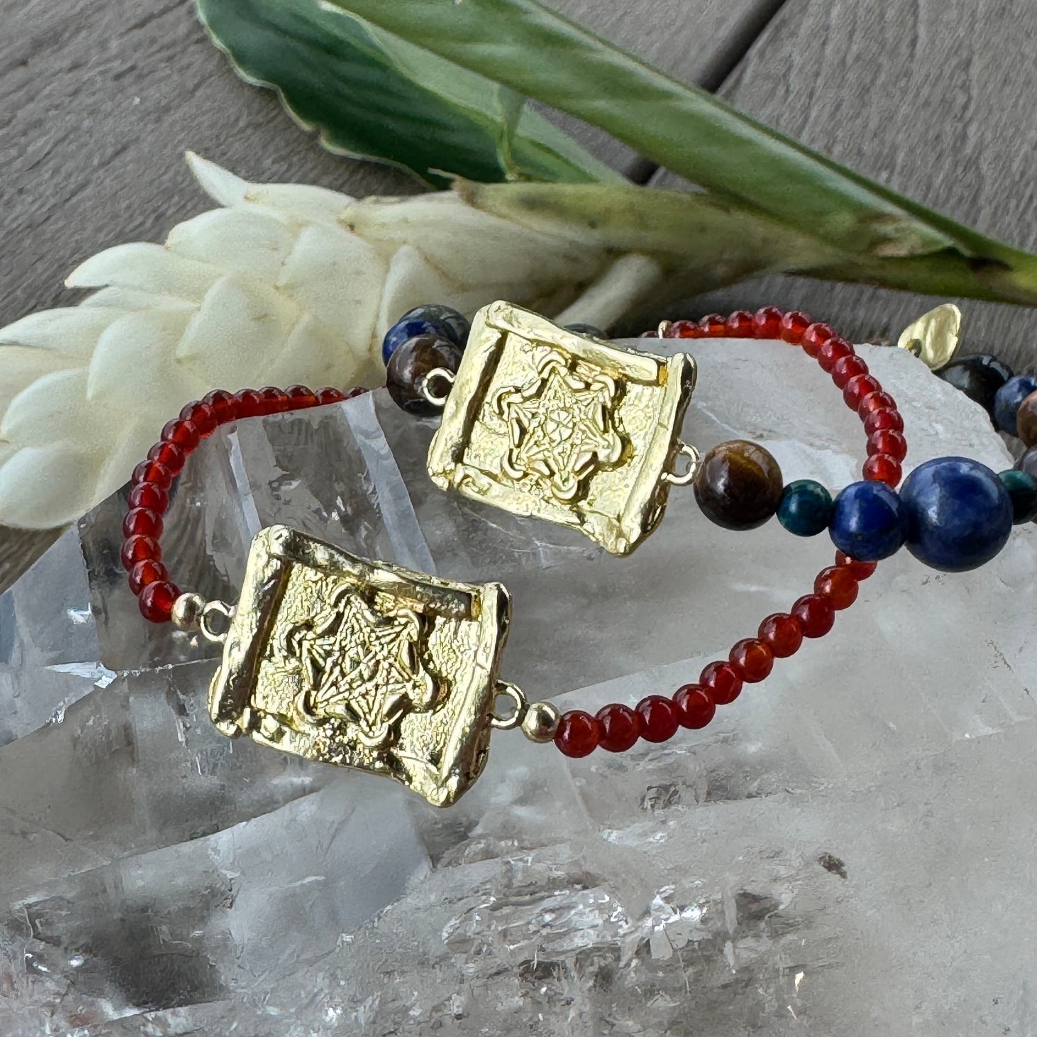 Beaded Metatron Bracelet Gold Brass