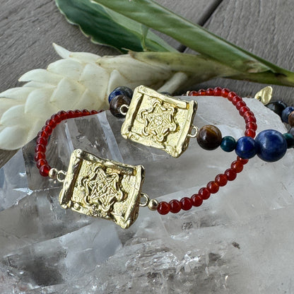 Beaded Metatron Bracelet Gold Brass