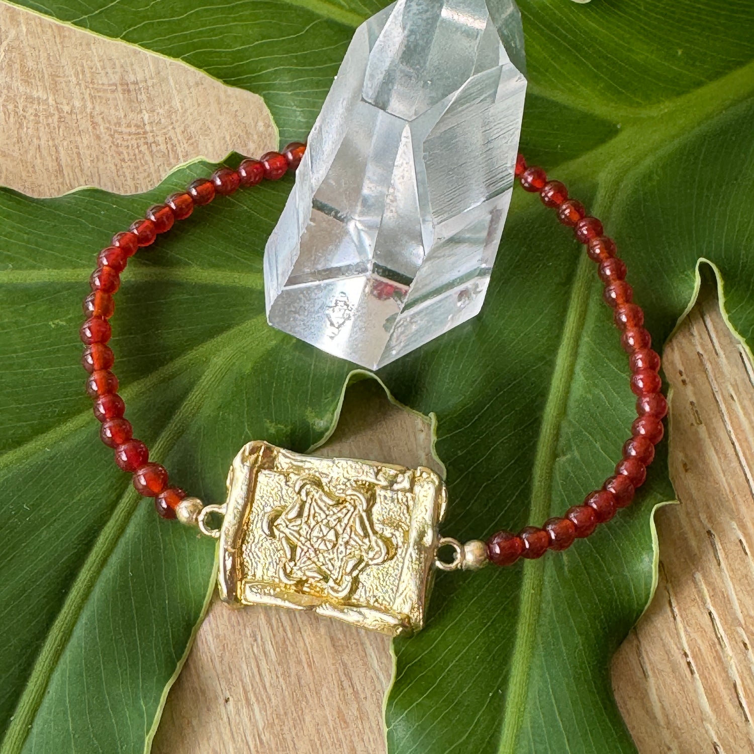 Beaded Metatron Bracelet Gold Brass