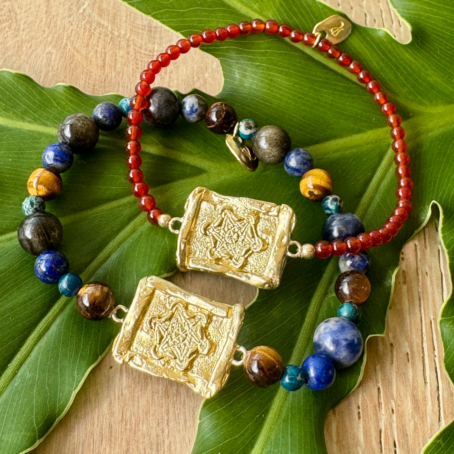 Beaded Metatron Bracelet Gold Brass