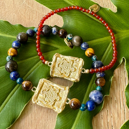 Beaded Metatron Bracelet Gold Brass