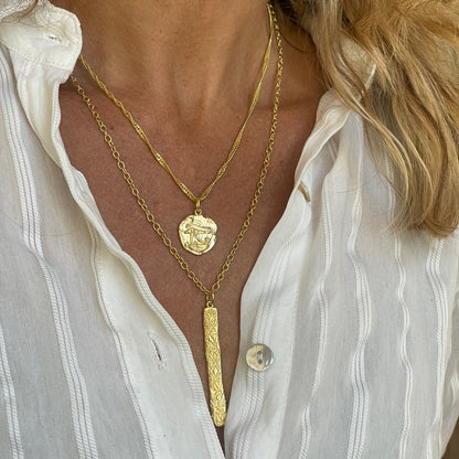 My Chakras Are Balanced Necklace with Eye of Horus Model Neckshot
