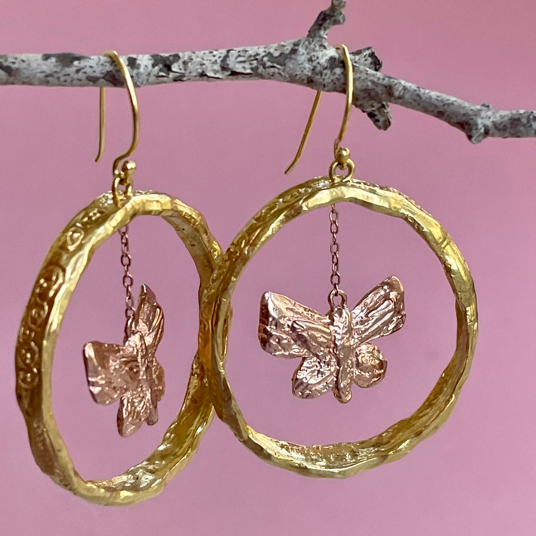 Thrive Butterfly Hoop Earrings