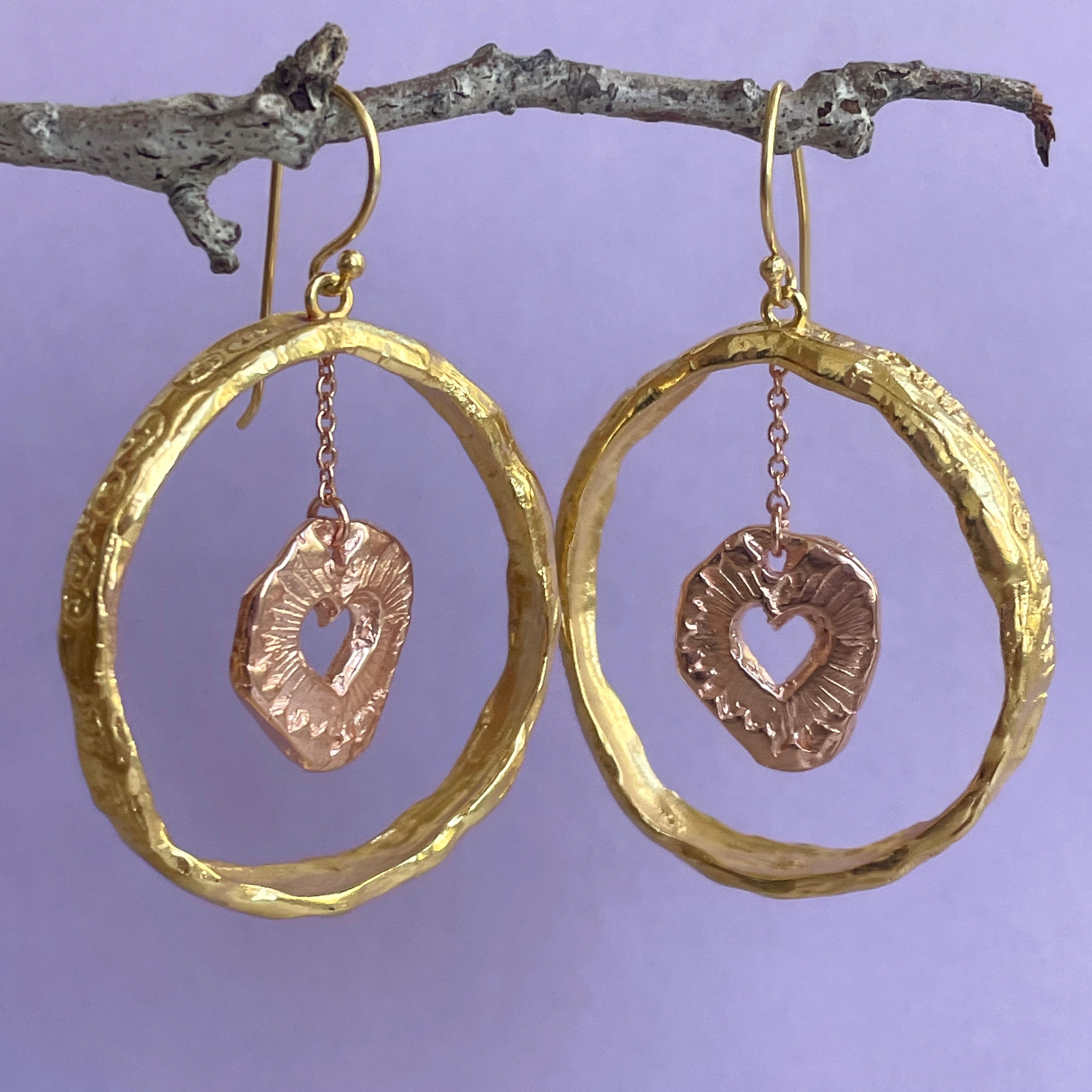 Sacred Heart Hoop Earrings